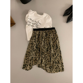 Leopárdmintás magas derekú szoknya, aszimmetrikus