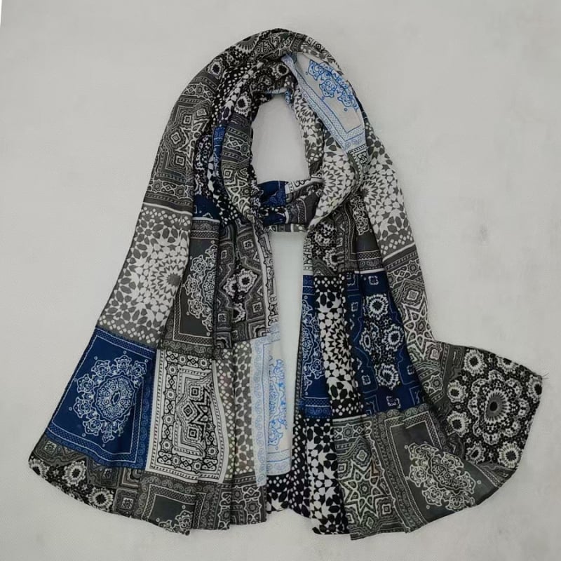 Твилов шал с принт, топъл, за пролет и есен, ретро стил Литература и изкуство