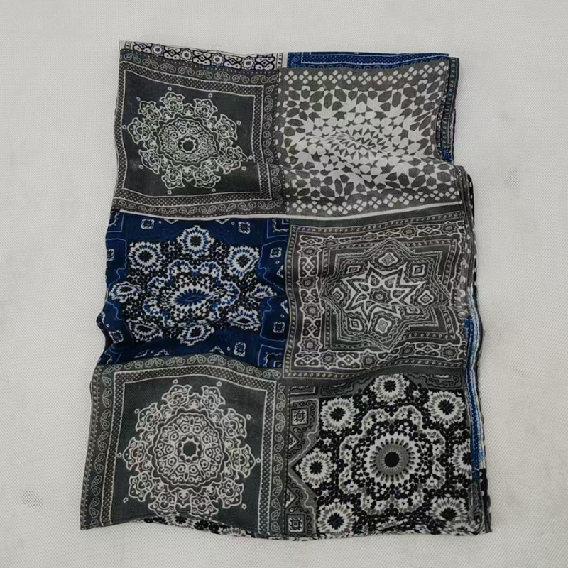 Твилов шал с принт, топъл, за пролет и есен, ретро стил Литература и изкуство