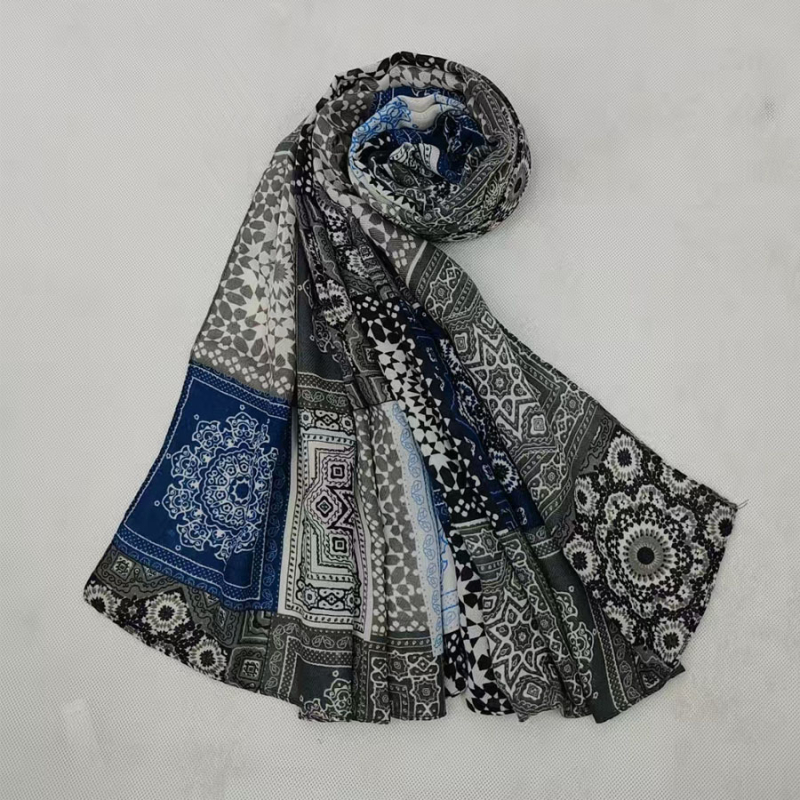 Твилов шал с принт, топъл, за пролет и есен, ретро стил Литература и изкуство