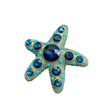 Broșă în formă de stea de mare, în stil antic, cu montură din diamant; Material: aliaj; Model: 3283093; Broșă decorativă