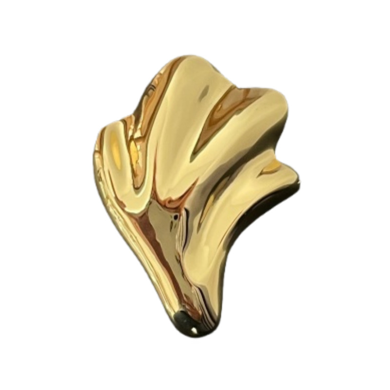 Broșă în formă de frunză din alamă, finisaj electroplacat, stil rece, decorativă și multifuncțională