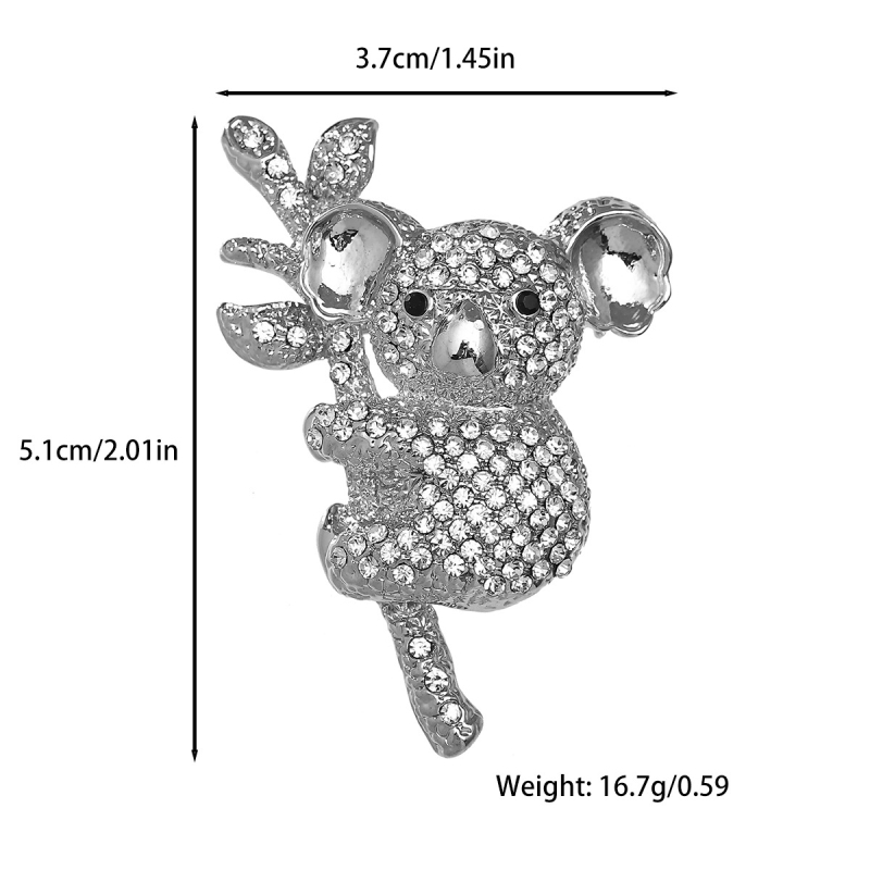 Koala broš, originalni dizajn, cinkova legura, oblik: životinja, završna obrada kapljice ulja, zimsko izdanje 2025, Butterfly Jewelry