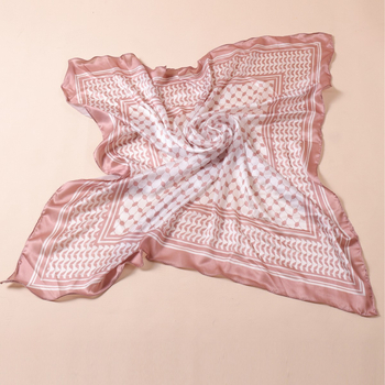 Galvos šalikas – retro etninio stiliaus; poliesteris; languotas raštas; warp audimas; saulės skydas