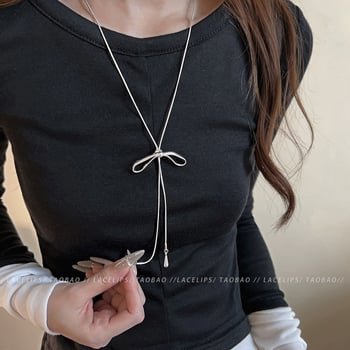 Κολιέ με φιόγκο σε κορεατικό στυλ, κράμα, φινίρισμα Seiko, κανονική αλυσίδα, 30 g