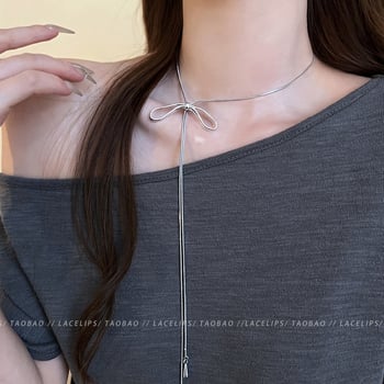 Κολιέ με φιόγκο σε κορεατικό στυλ, κράμα, φινίρισμα Seiko, κανονική αλυσίδα, 30 g