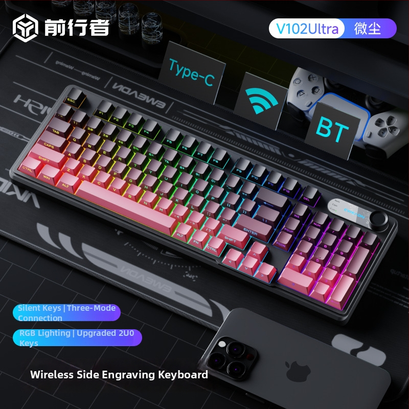 Ασύρματο σετ πληκτρολογίου և ποντικιού Bluetooth — μηχανική αίσθηση πλήκτρων, αθόρυνη λειτουργία, tablet-τύπου πληκτρολόγιο, χωρίς φωτισμό, σύνδεση με μία συσκευή