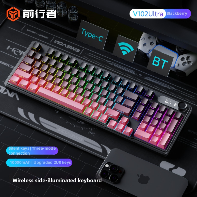 Ασύρματο σετ πληκτρολογίου և ποντικιού Bluetooth — μηχανική αίσθηση πλήκτρων, αθόρυνη λειτουργία, tablet-τύπου πληκτρολόγιο, χωρίς φωτισμό, σύνδεση με μία συσκευή