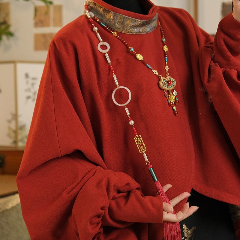 Ogrlica od zlitine s kugličnim lancem, privjesak od zlitine, etnički stil, književni retro