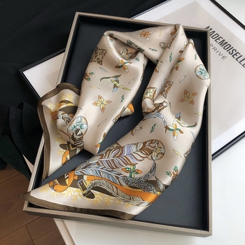 Mulberry svileni saten mali kvadratni šal – Xian Mu, proljeće moda, elegantan uredski dodatak