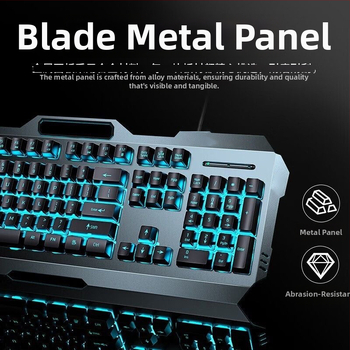 Σετ μηχανικού πληκτρολογίου και ποντικιού, ενσύρματο, με ανάπαυση καρπού, χωρίς φωτισμό