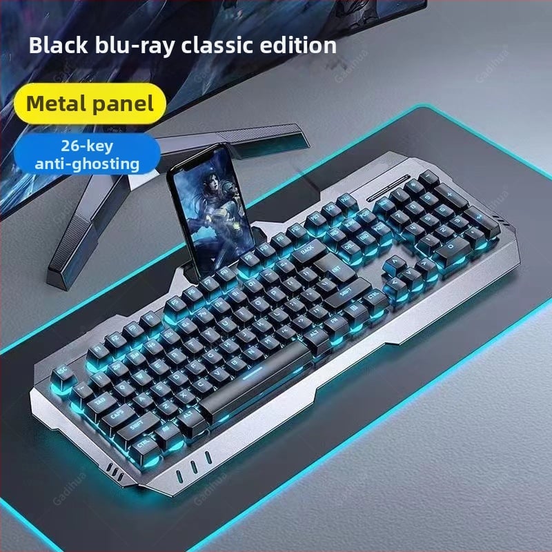 Σετ μηχανικού πληκτρολογίου και ποντικιού, ενσύρματο, με ανάπαυση καρπού, χωρίς φωτισμό