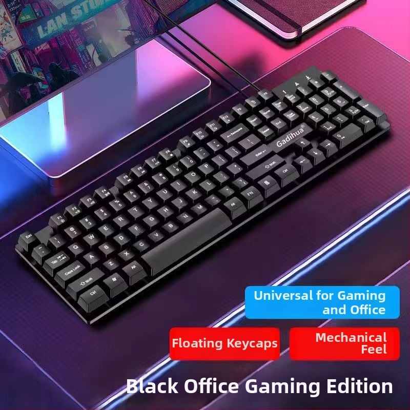 Σετ μηχανικού πληκτρολογίου και ποντικιού, ενσύρματο, με ανάπαυση καρπού, χωρίς φωτισμό