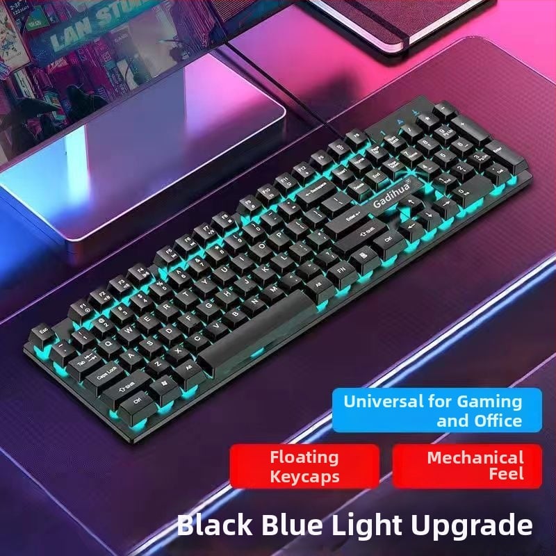 Σετ μηχανικού πληκτρολογίου και ποντικιού, ενσύρματο, με ανάπαυση καρπού, χωρίς φωτισμό