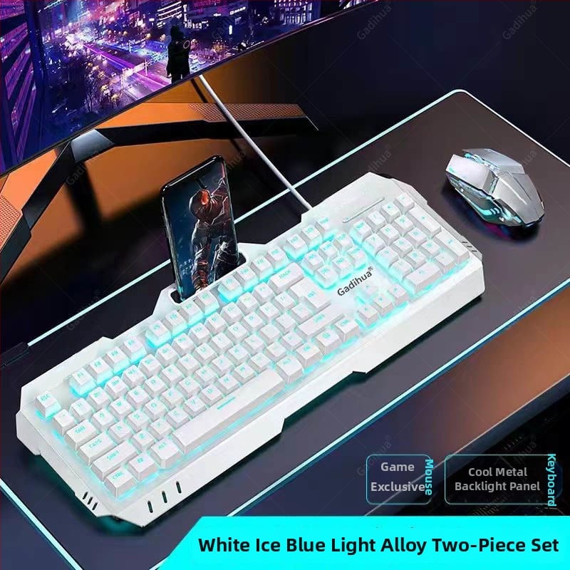 Σετ μηχανικού πληκτρολογίου και ποντικιού, ενσύρματο, με ανάπαυση καρπού, χωρίς φωτισμό