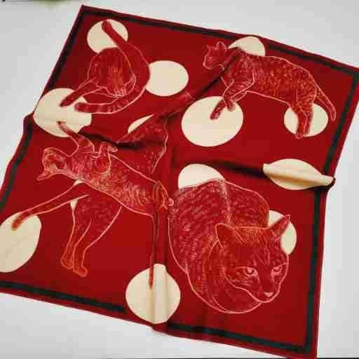 Medvilninė kvadratinė skara su katės atspaudu, dekoratyvinis aksesuaras, paprastas audimas (plain weave), tinkama visoms sezonoms