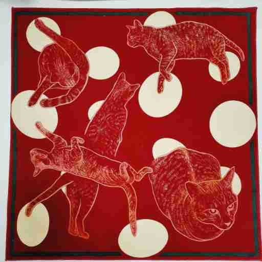 Medvilninė kvadratinė skara su katės atspaudu, dekoratyvinis aksesuaras, paprastas audimas (plain weave), tinkama visoms sezonoms