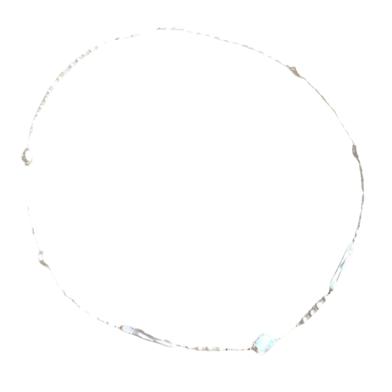 Ogrlica od barok perl iz slatkovodne s oblikom cvijeta, s 925 srebrnim privjeskom, jedinstven oblik perle, ljetna 2024 kolekcija