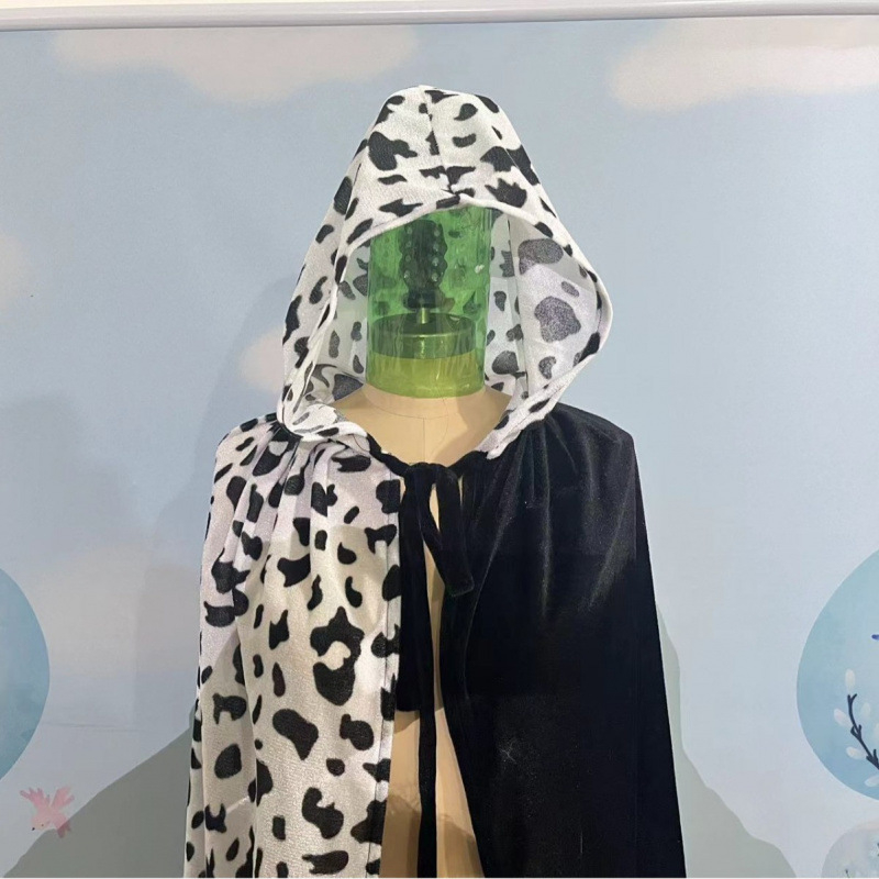 Pelerina s uzorkom krave za Noć Vještica i Božić, cosplay, petodnevni kostim za predstavu sa šalom