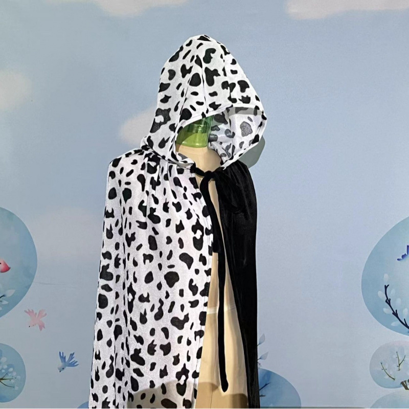 Pelerina s uzorkom krave za Noć Vještica i Božić, cosplay, petodnevni kostim za predstavu sa šalom