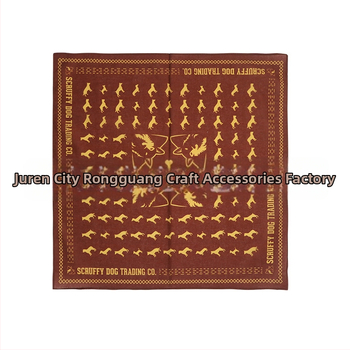 Individualus medvilninis kvadratinis šalikas su logotipo spauda pagal pateiktas nuotraukas, unisex, plotis 60 cm, dekoratyvinis