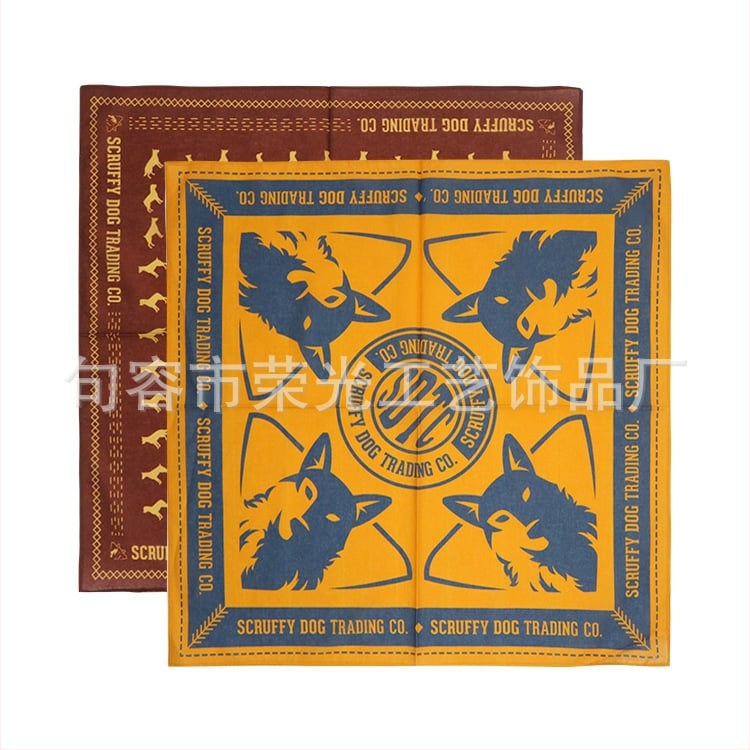 Individualus medvilninis kvadratinis šalikas su logotipo spauda pagal pateiktas nuotraukas, unisex, plotis 60 cm, dekoratyvinis