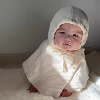 Baba szélálló kapucnis köntös, pamut, sima szövés, termikus sál, koreai/japán stílus