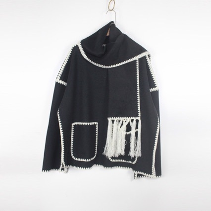 Sál-köpeny sállal — egyszínű minta; poliészter; női; télre, tavaszra, őszre