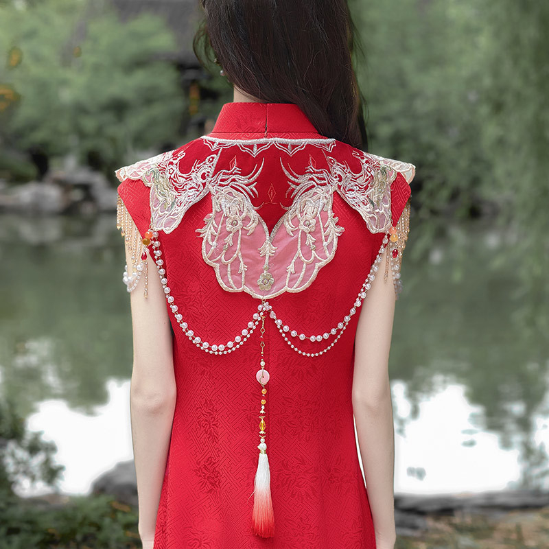 Cheongsam capes s teškom vezom, pleteni šal, kineski stil, proljeće 2025
