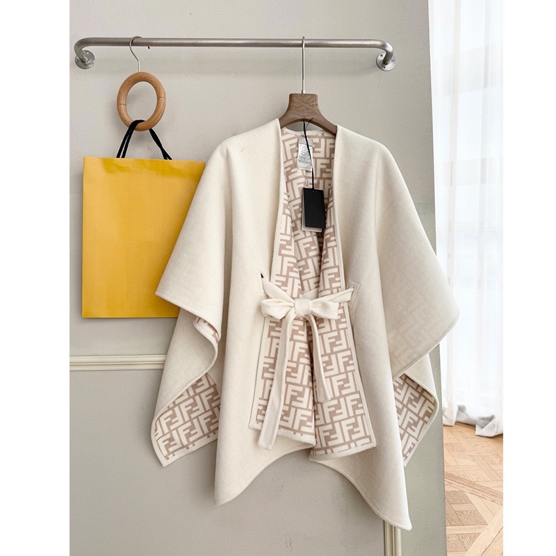 Γυναικεία διπλής όψης κασμίρι-μαλλί κάπα-σαλ, με ζώνη, γεωμετρικό ζακάρ, ύφανση warp-knit, για χειμώνα, άνοιξη και φθινόπωρο