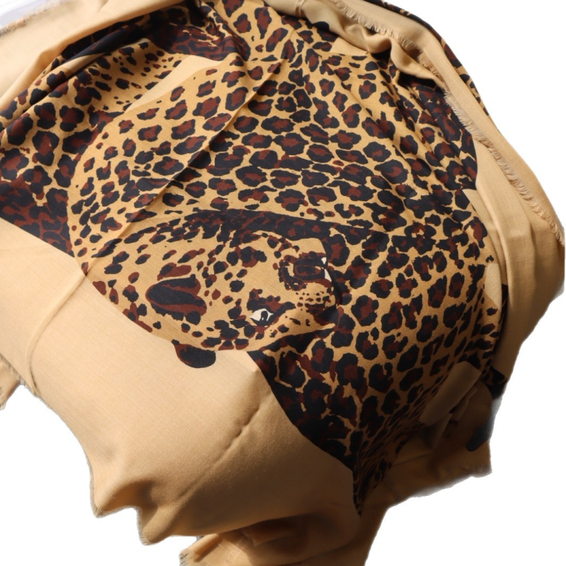 Ženski šal od kašmira s leopard uzorkom, zimska toplina, 100% kašmir
