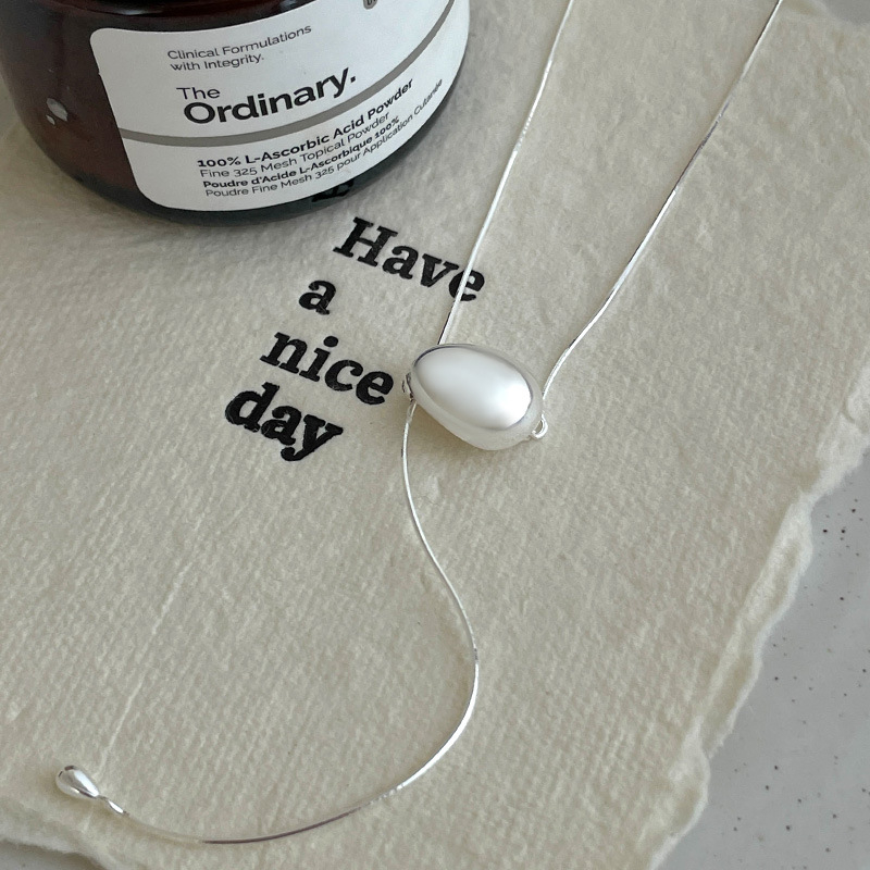 Colier lung în formă de Y, stil INS, argint, electroplating, lansare toamnă 2024