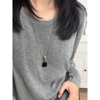 Colier cu pandantiv din oțel de titan, design geometric, lanț standard, lungime 81 cm sau mai mult