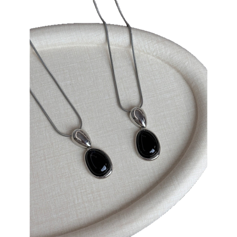 Colier cu pandantiv din oțel de titan, design geometric, lanț standard, lungime 81 cm sau mai mult