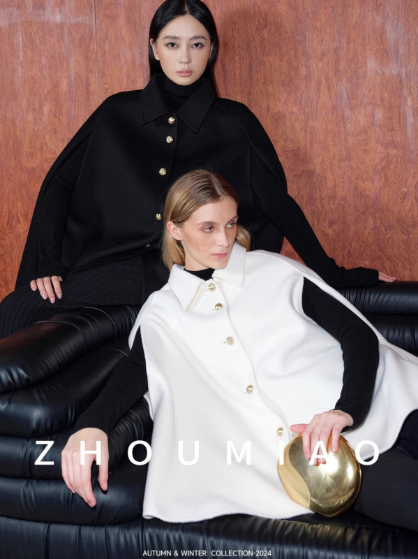 Ženski vuneni kaput sa šalom, A-linijska silueta kišobran, 95% vuna, srednja debljina, kratka duljina 50–65 cm