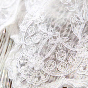 Șal din poliester cu dantelă, mărgele din orez, ciucuri cu perle, pentru ținute tradiționale inspirate din cultura chineză, femei, primăvară–toamnă 2025