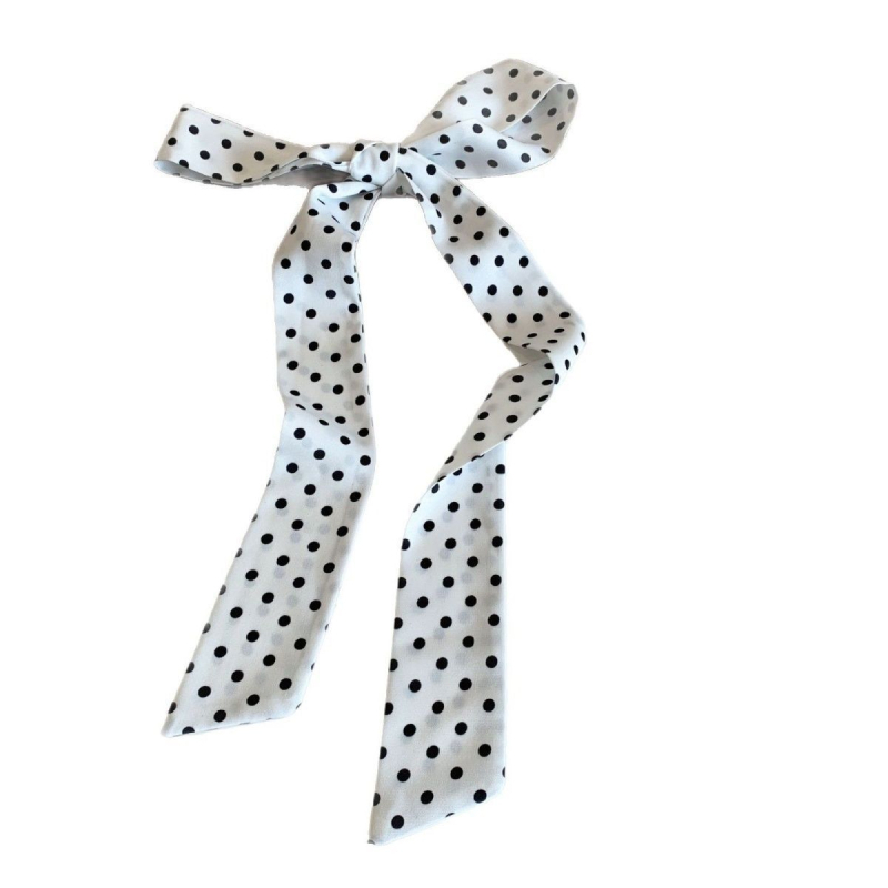 Копринен шал с точков десен, дълъг, дамски, warp-knitted плат, пролет 2025