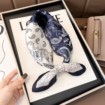 Női selyem négyszögletes sál, szatén szövés, virágos mintázat, 100% selyem, őszi 2025 kiadás, elegáns és sokoldalú.