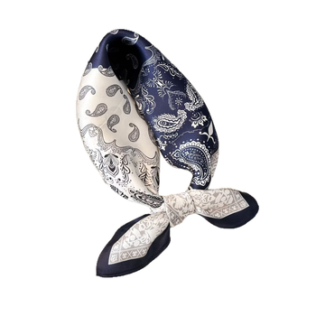 Női selyem négyszögletes sál, szatén szövés, virágos mintázat, 100% selyem, őszi 2025 kiadás, elegáns és sokoldalú.