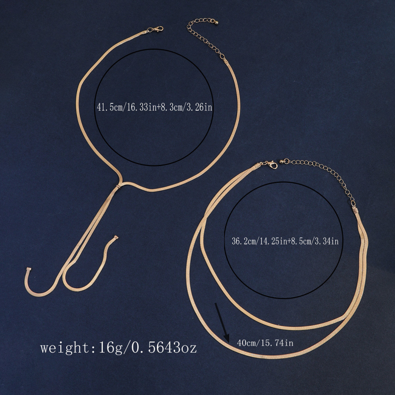 Hosszú fém láncos tassel nyaklánc, hip-hop stílusban (Anyag: Fém; Feldolgozás: Elektroplakolás; Stílus: Személyiség; Ősz 2023)