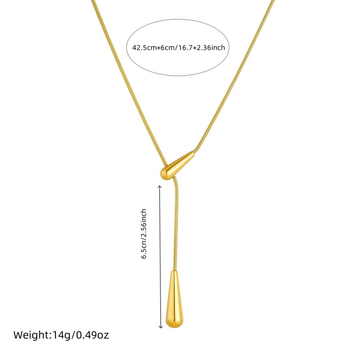 Női vízcsepp nyaklánc - rozsdamentes acél, kígyó lánc, elektroplatírozás, Termékkód N3314, Tavasz 2025