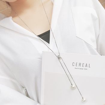 Bakrena perlana lančica za pulover s privjeskom, Qi Chuang, geometrijski stil, jesen 2021