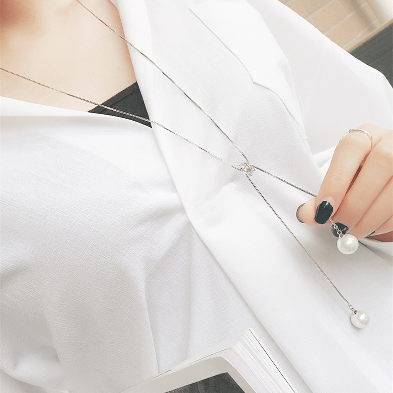 Bakrena perlana lančica za pulover s privjeskom, Qi Chuang, geometrijski stil, jesen 2021