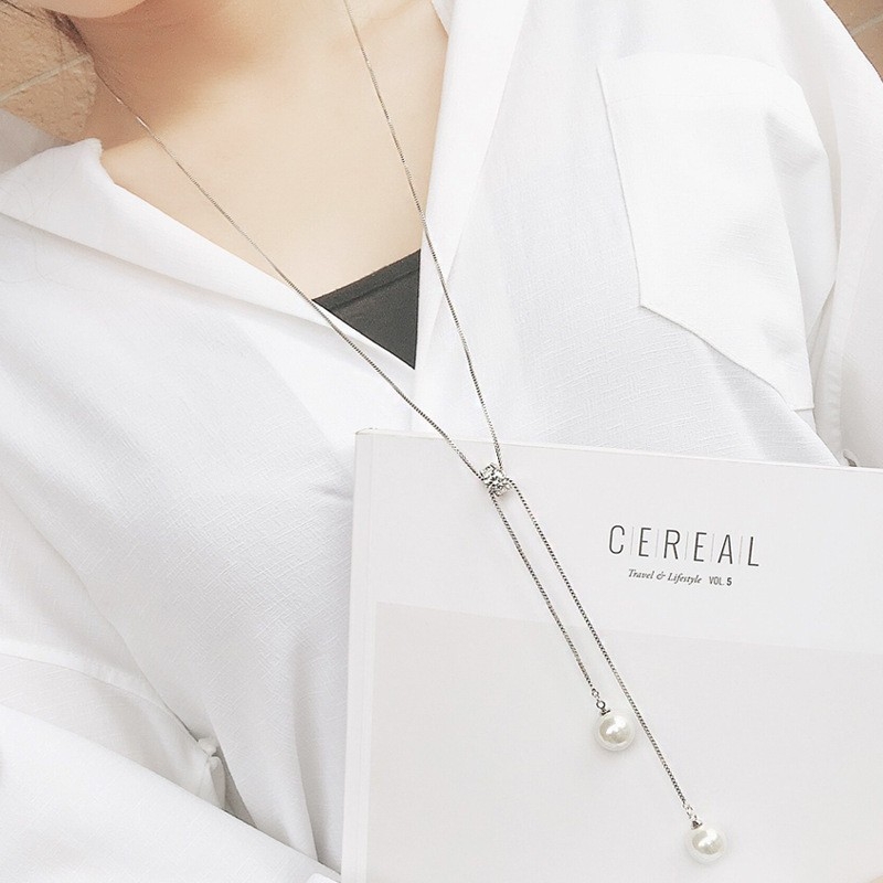 Bakrena perlana lančica za pulover s privjeskom, Qi Chuang, geometrijski stil, jesen 2021