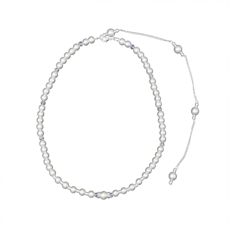 Дълго колие с перлена висулка и мънисто украса, сплав материал, женски стил