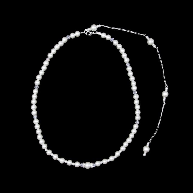 Дълго колие с перлена висулка и мънисто украса, сплав материал, женски стил