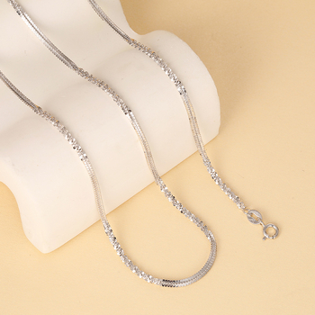 Ogrlica od srebra 925, geometrijski Cauliflower lanac, sjajan, bez privjeska, elektroplatiranje, za žene, Qijia Jewelry
