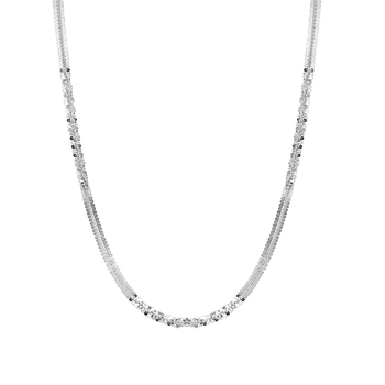 Ogrlica od srebra 925, geometrijski Cauliflower lanac, sjajan, bez privjeska, elektroplatiranje, za žene, Qijia Jewelry