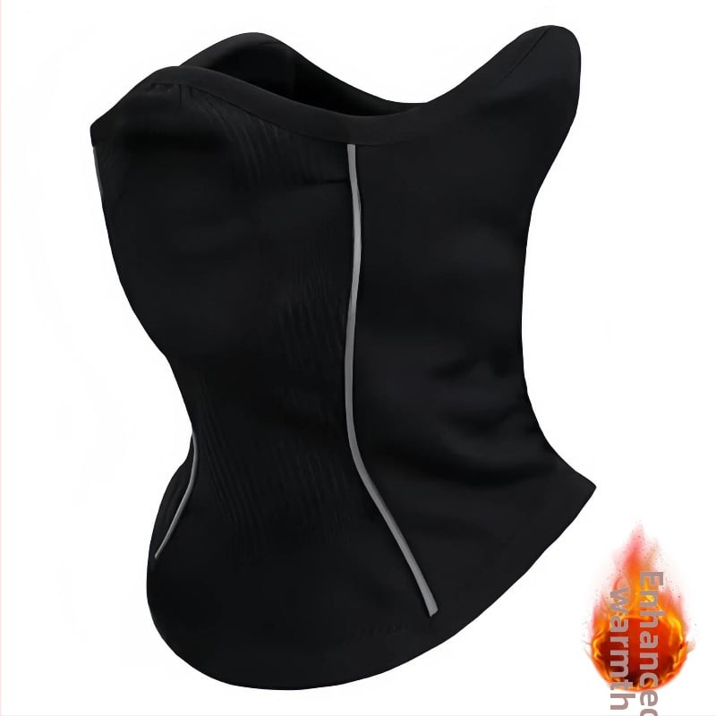 Маска за колоездене с флийс подплата, ветроустойчива, с принт лого, слънцезащита и UV защита, защита на шията