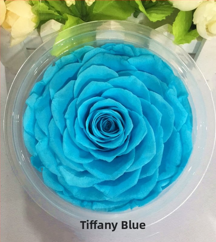 Trandafir din flori veșnice – Li Jin Yongsheng Flower, 1 floare în cutie, Material: flori veșnice; Varietate: Trandafir; Clasă: B